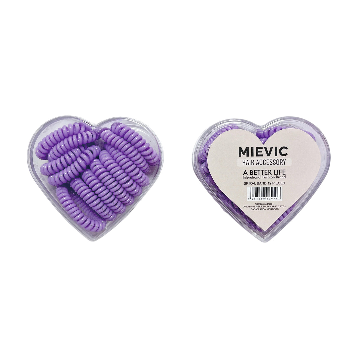 Hair band heart box purple PASTEL SERIES
