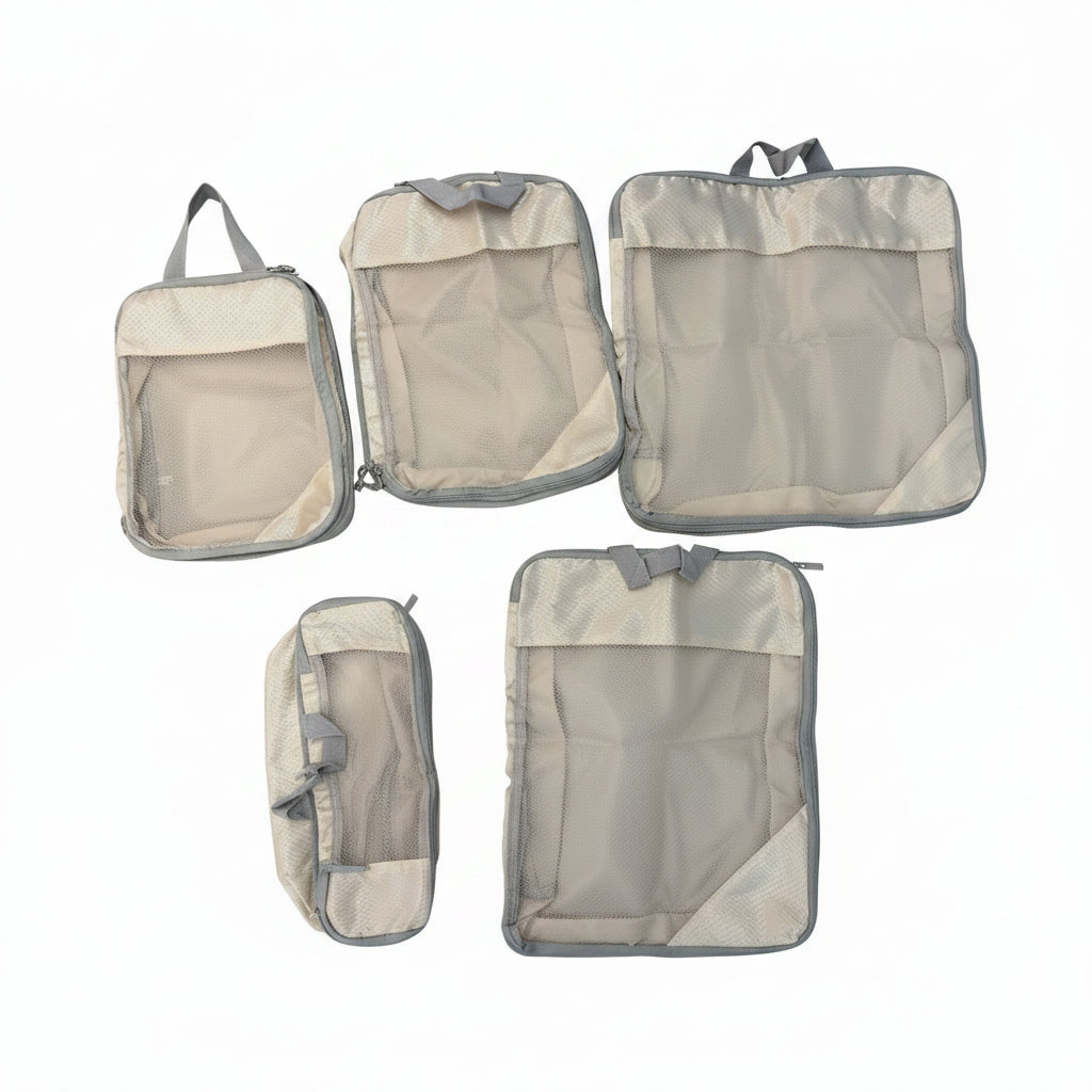 Ensemble de 5 Sacs de Compression Beige