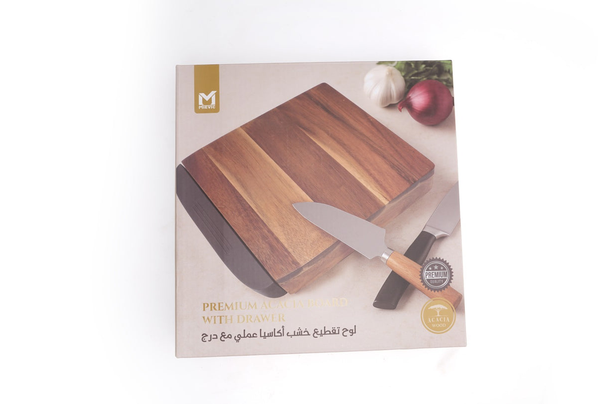 Planche à découper en bois d’acacia avec plateau