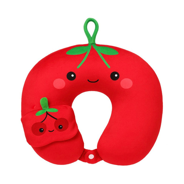Oreiller de Voyage U Cerise avec Masque