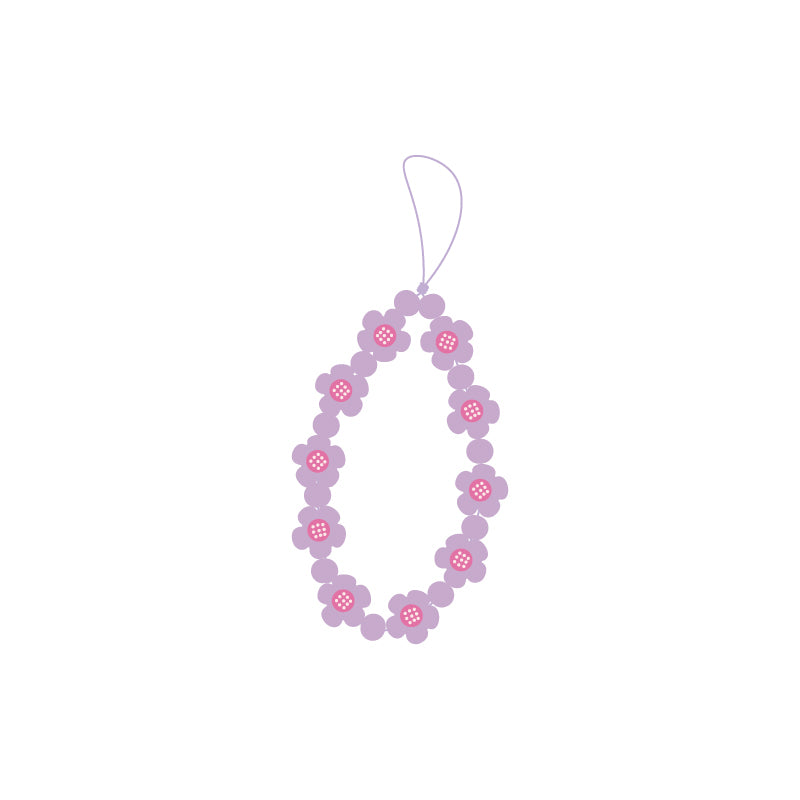 Bijou de téléphone fleur - Violet