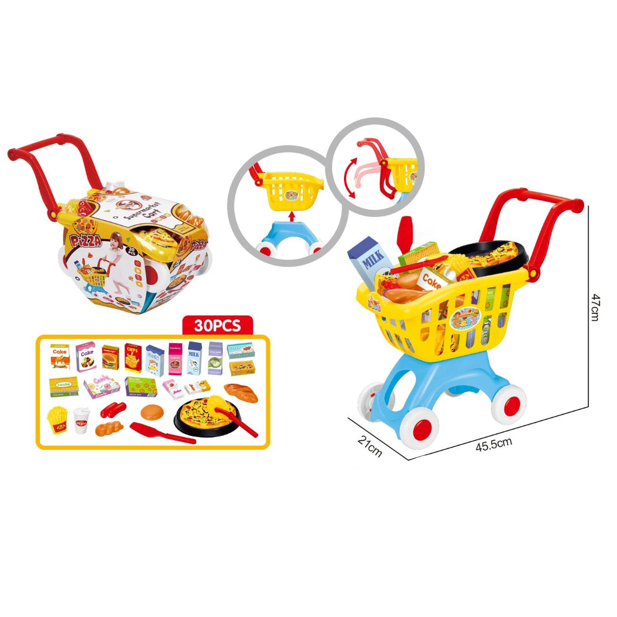 Big shopping cart+pizza
