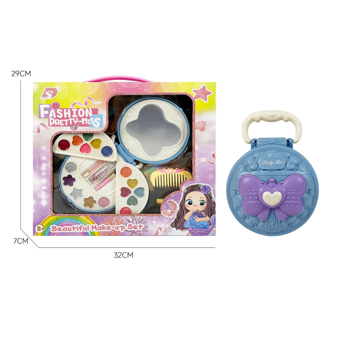 Round hand-held makeup bag - Purple