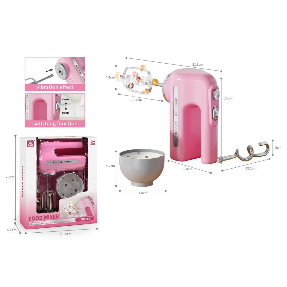 Home appliance simulation mixer (function: electric mixer, battery 2 * AA not included)