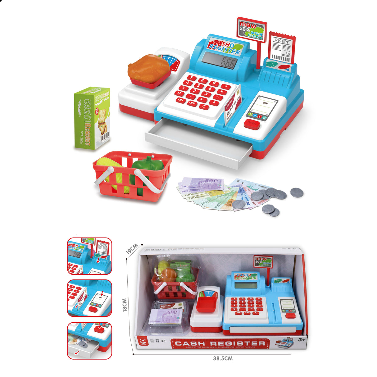 Caisse Enregistreuse Bleue