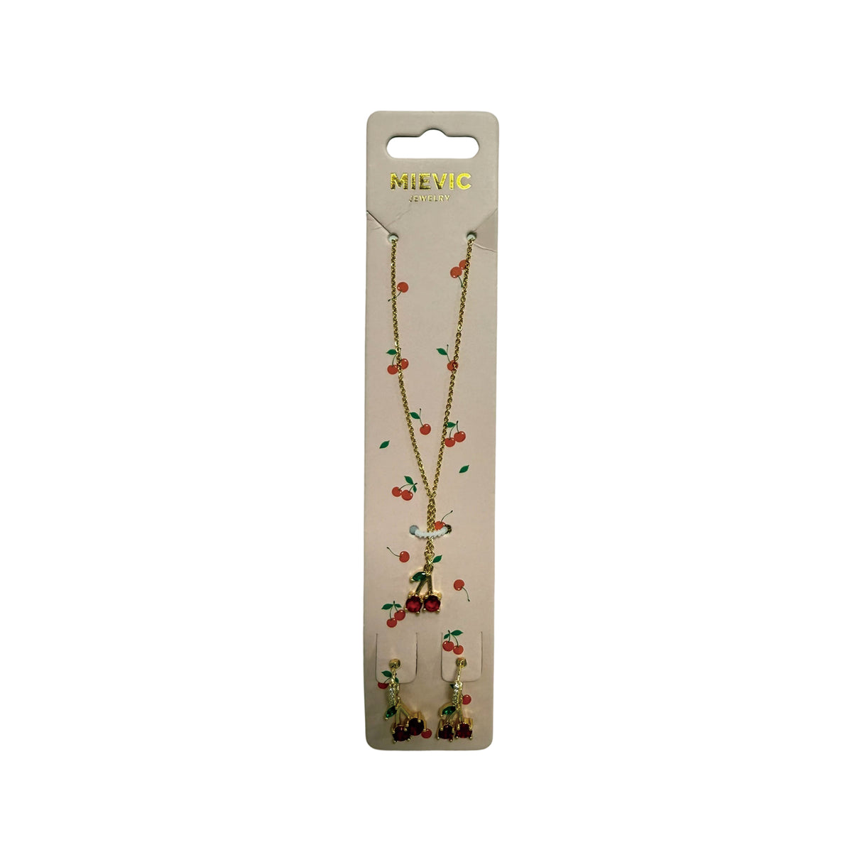 Parure collier et boucles d'oreilles collection Cerise