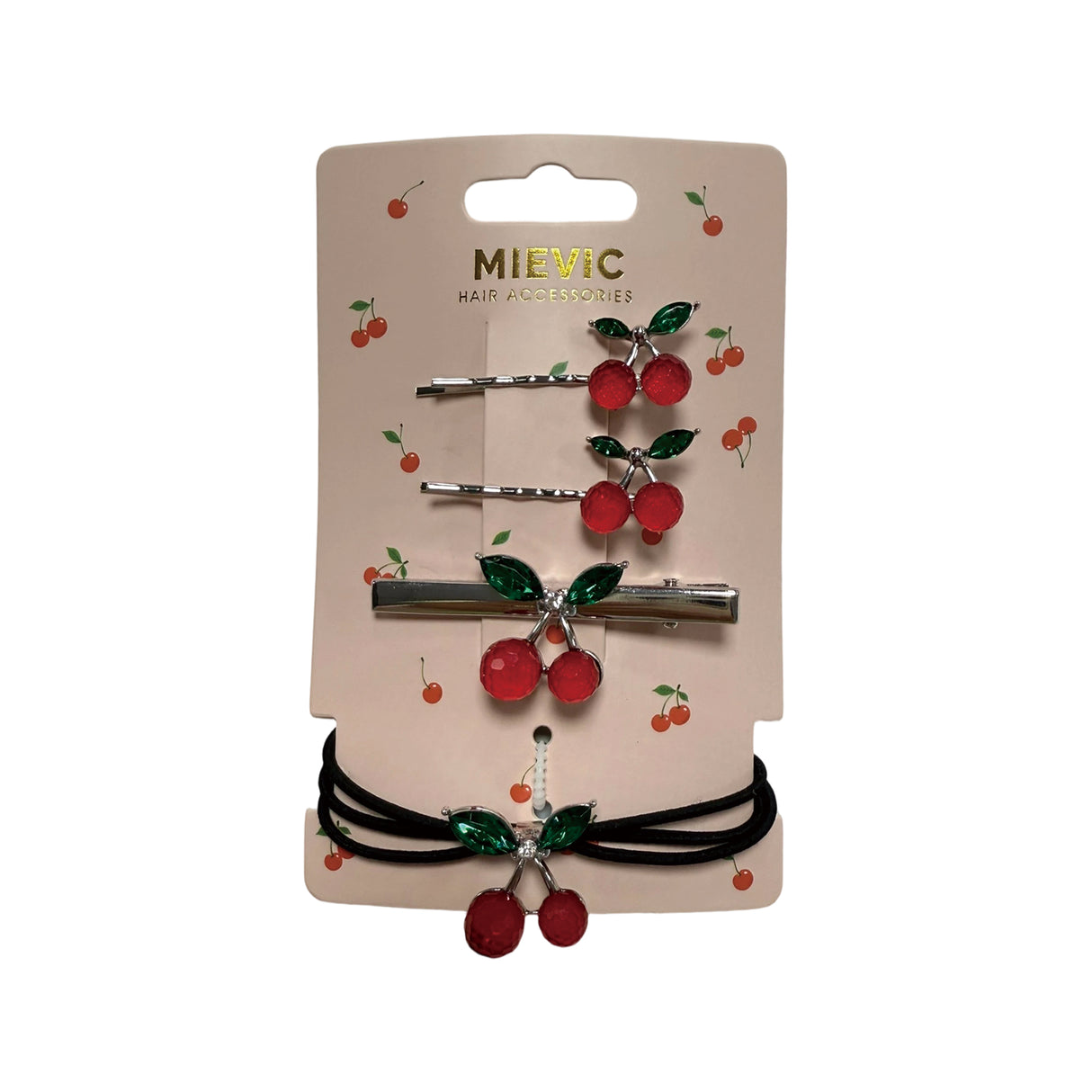 HAIR CLIP AND ELASTIC BAND Cherry Series MS08328