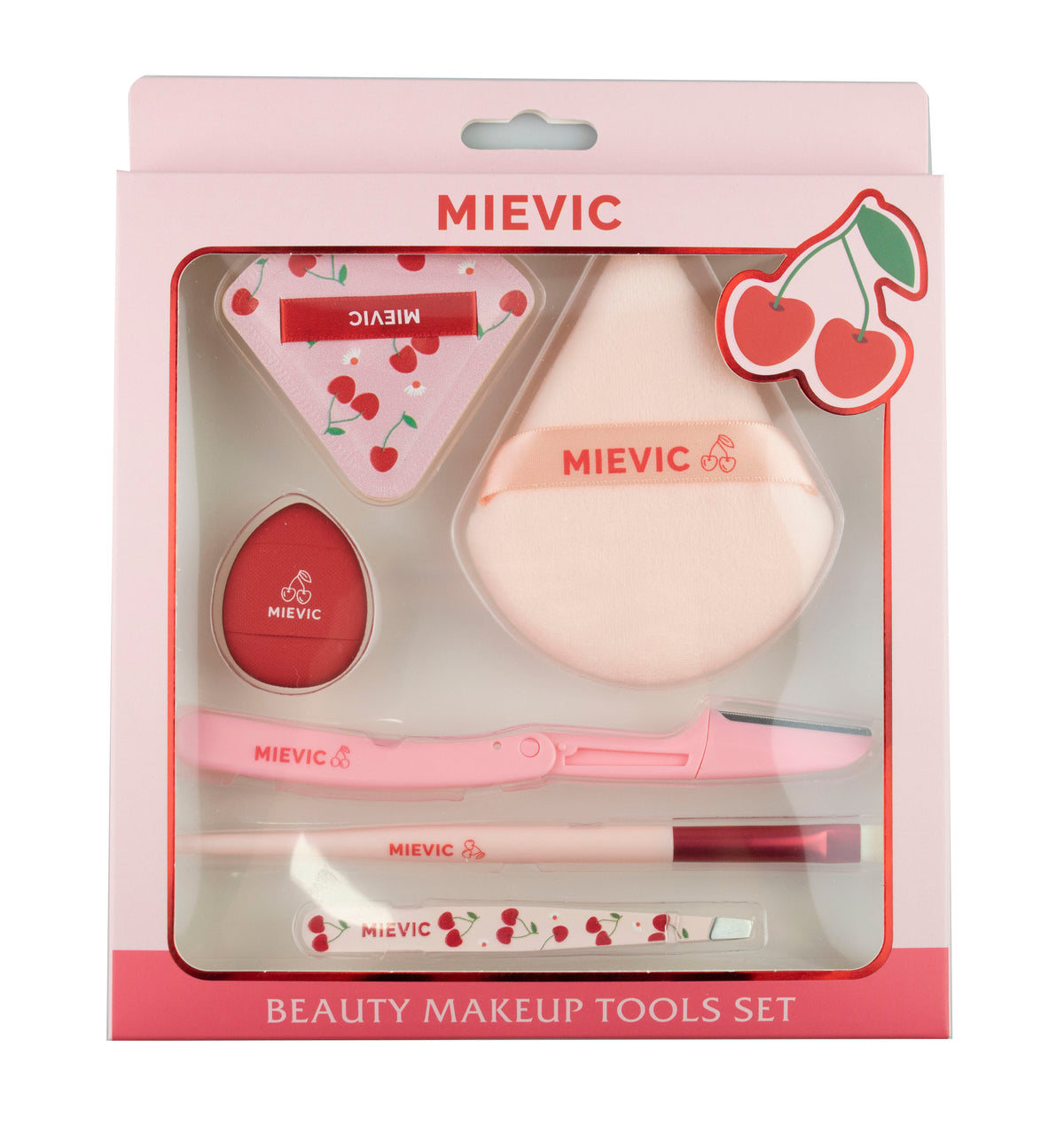 Set d’Accessoires de Maquillage Rose – Éponges, Rasoir Visage et Pinceaux