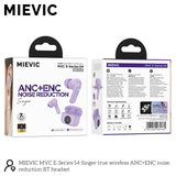 Écouteurs Bluetooth sans fil avec réduction de bruit ANC+ENC violet