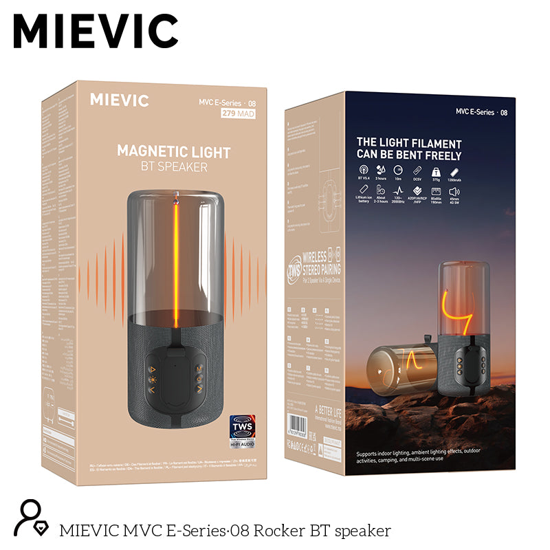 Veilleuse magnétique et enceinte Bluetooth Rocket gris