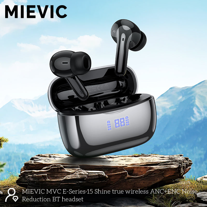 Écouteurs Bluetooth True Wireless avec réduction de bruit ANC+ENC noir émaillé