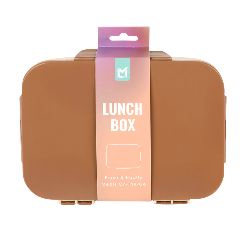 Boîte à déjeuner rectangulaire en plastique - marron