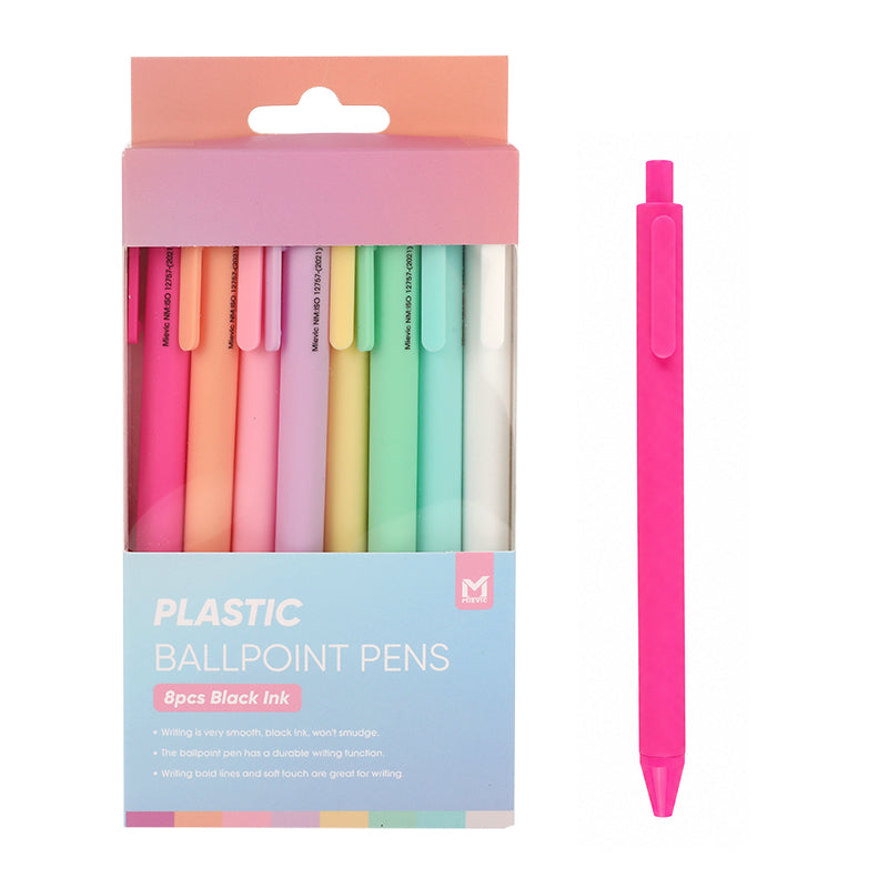 Set de 8 Stylos à Bille en Plastique