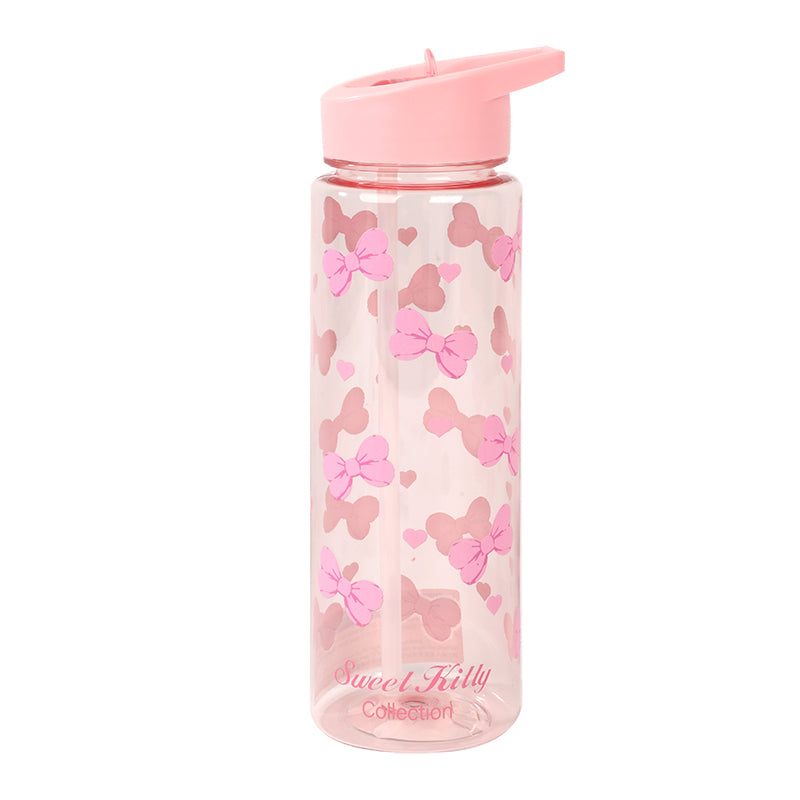 Bouteille Plastique Rose avec Nœud 750ml Bec Verseur - Marie