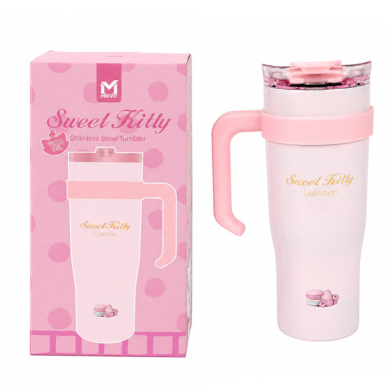 Tumbler Inox Rose 1200 ml avec Poignée - Marie