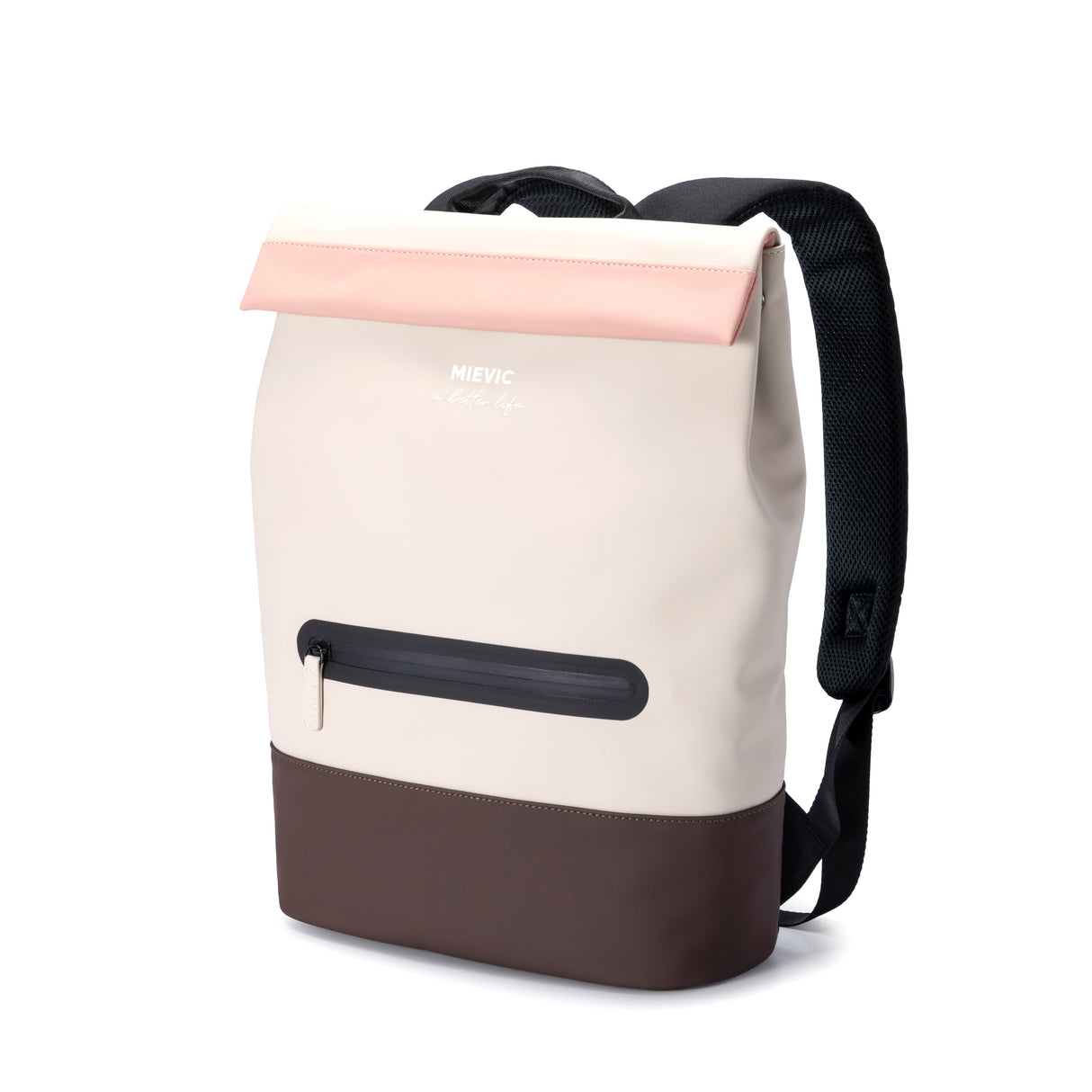 Sac à Dos pour Ordinateur en Similicuir PU Rose – Roll Top