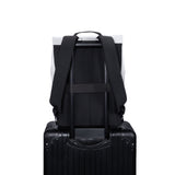Sac à Dos pour Ordinateur en Similicuir PU Bleu – Roll Top