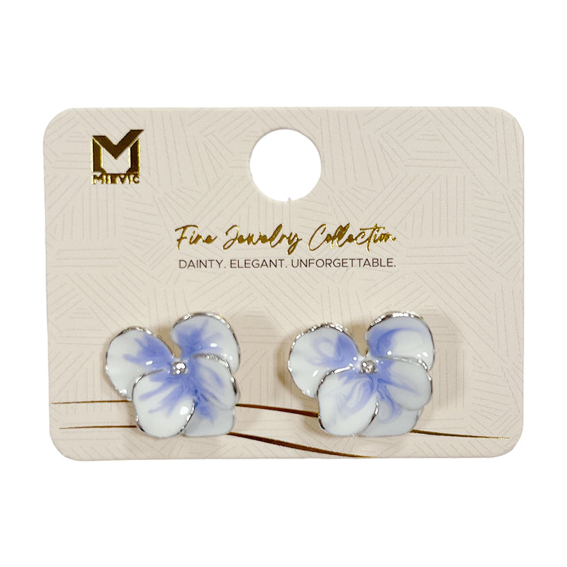 Boucles d’oreilles délicat bleues fleur puces - 2 pièces