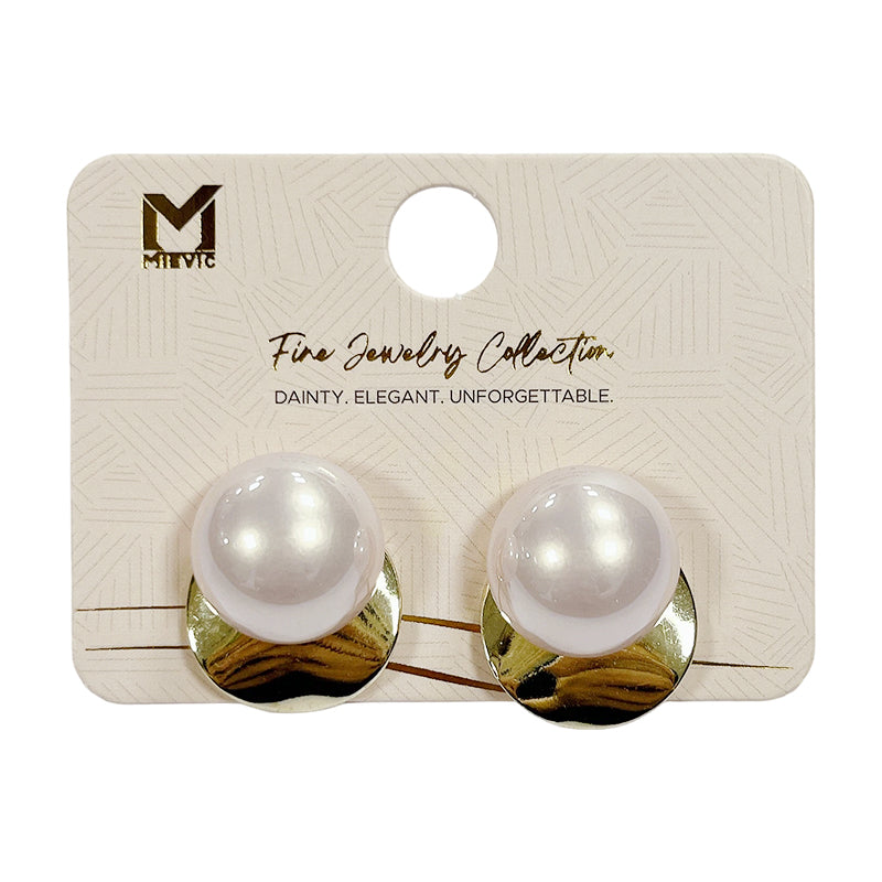 Boucles d’oreilles classique large perle puces - 2 pièces