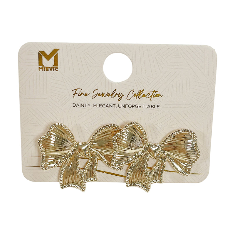 Boucles d’oreilles scintillant argentées strass nœud - 2 pièces