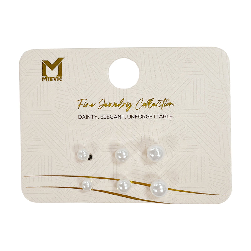 Boucles d’oreilles classique perle puces - 3 paires