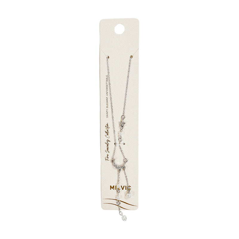 Chic argenté à plusieurs rangs cross collier