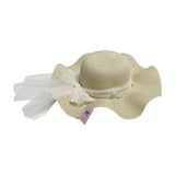 Paille wavy Plage Beige Ribon hat MSHB005 SUM26