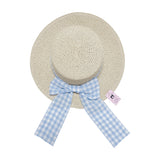 Plage en Paille Vintage Light blue ribbon hat MSHB009 SUM26