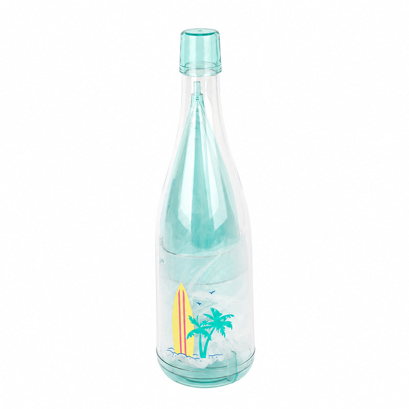 Bouteille en Plastique avec Gobelets - Bleu Été