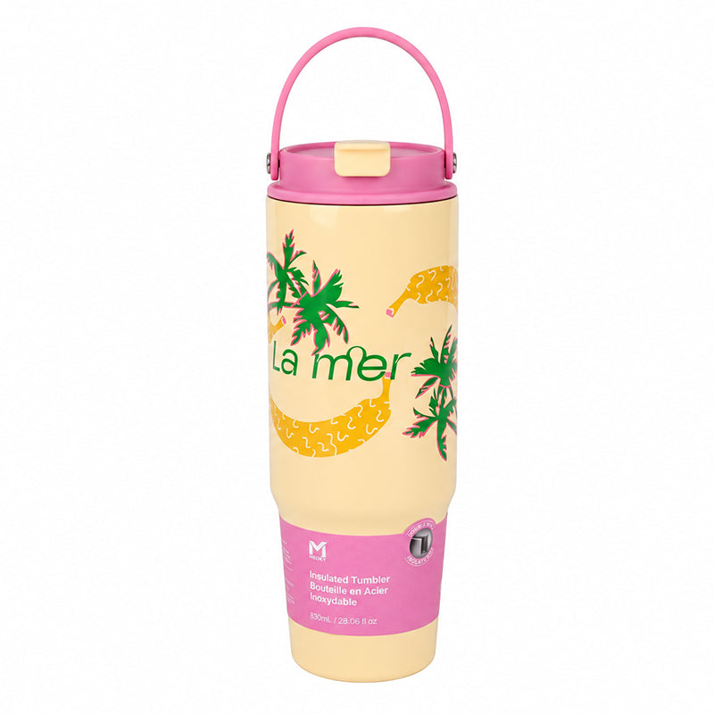 Bouteille Isotherme en Inox - Palmier Jaune
