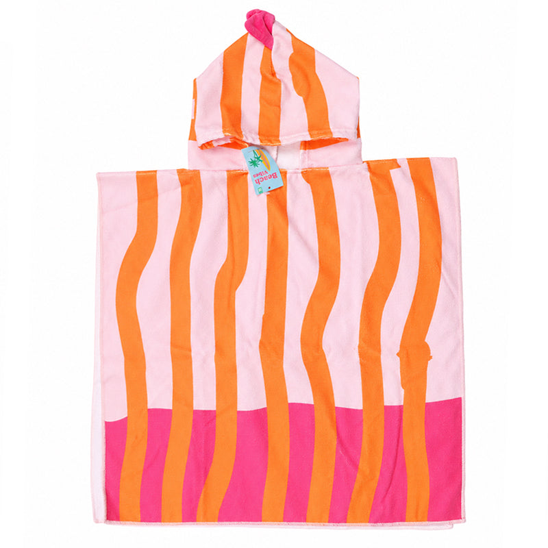 Serviette de Plage Enfant - Rayures Orange