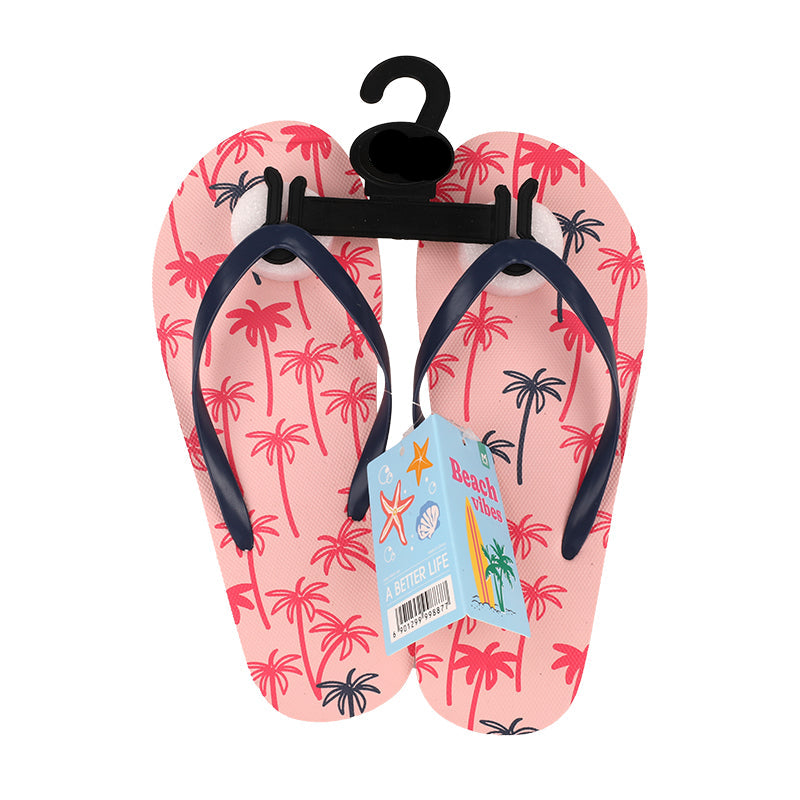 Tongs Motif Feuilles Tropicales