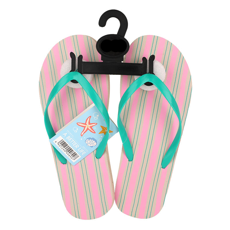 Tongs Motif Rayures Bleues
