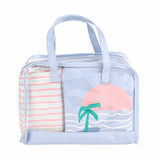 Set de Sac Cabas de Plage 3 Pièces - Palmier Bleu