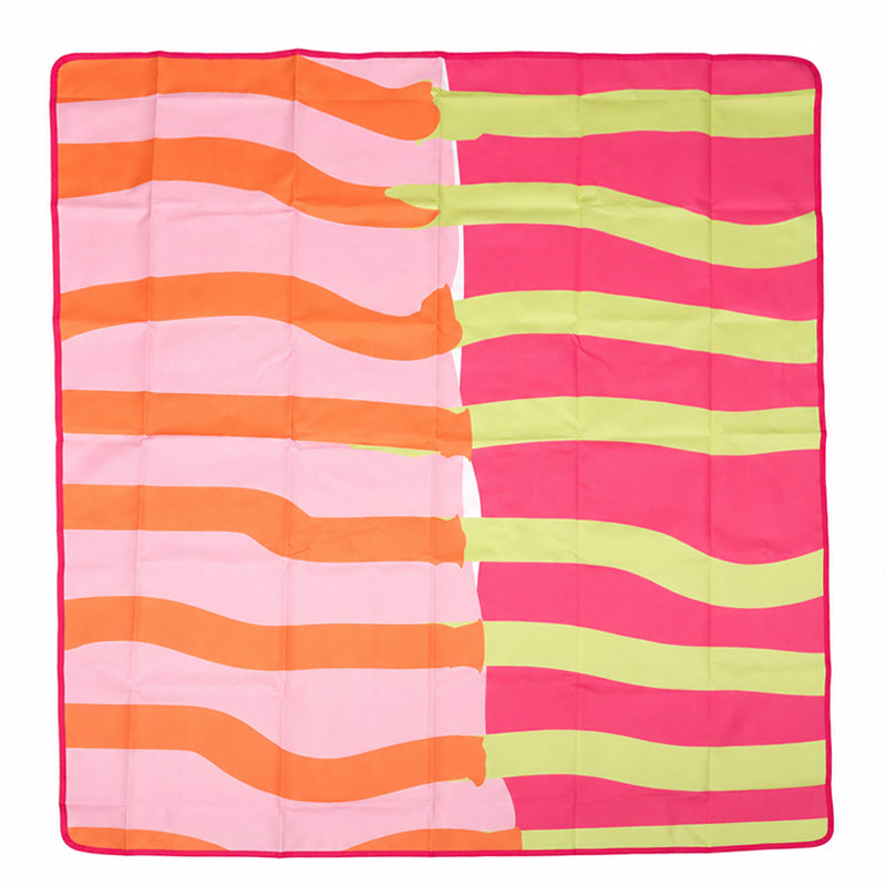 Tapis de Plage Pliable - Rayures Orange