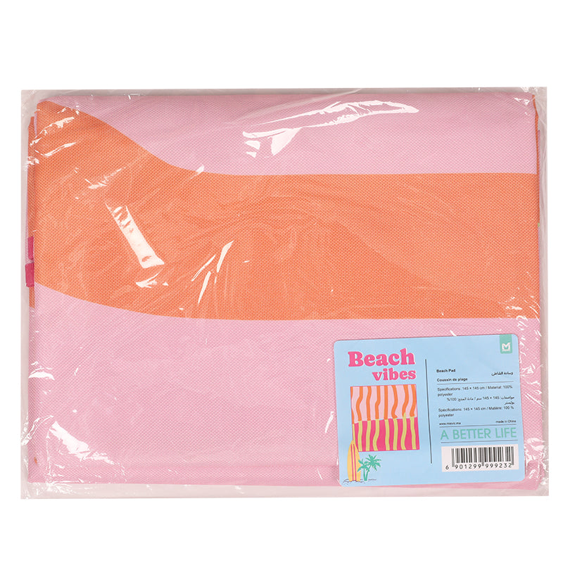 Tapis de Plage Pliable - Rayures Orange