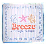 Tapis de Plage Pliable - Motif Étoile de Mer Bleu