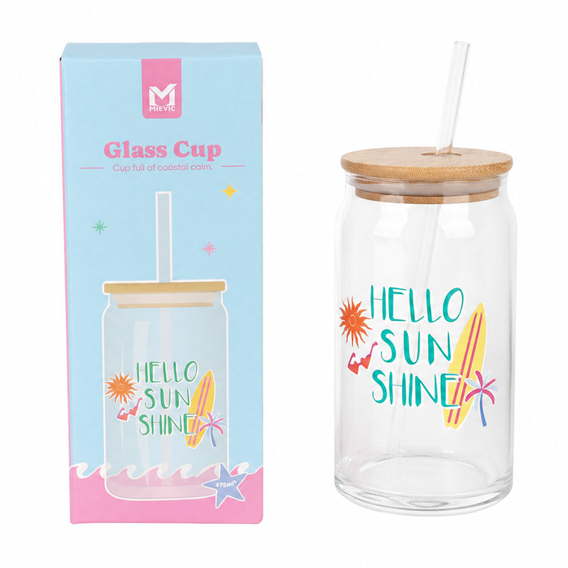 Gobelet en Verre Coloré - Motif Plage