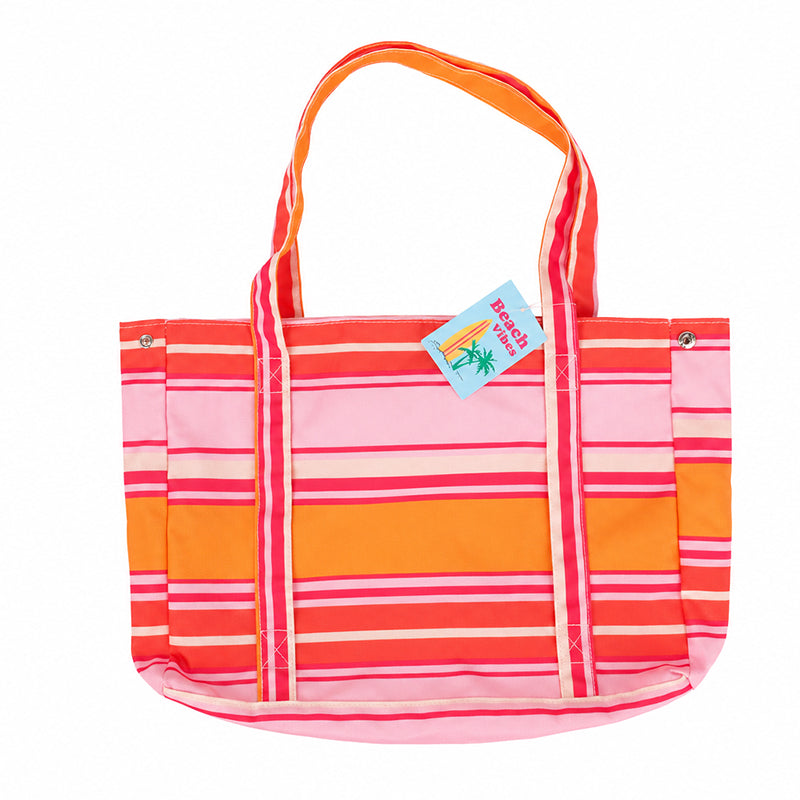 Sac Cabas de Plage - Rayures Orange