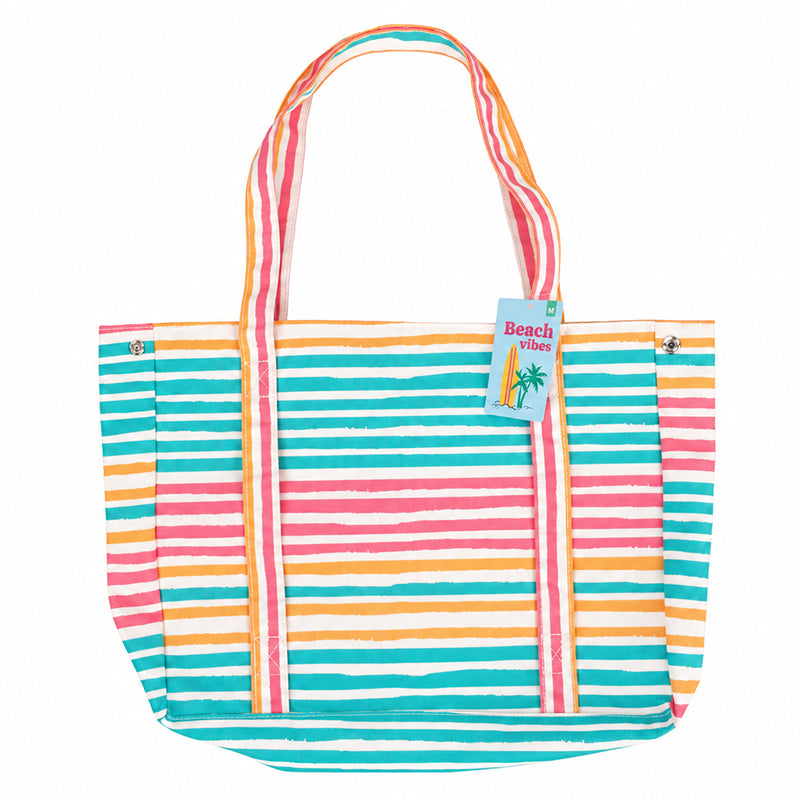 Sac Cabas de Plage - Rayures Bleu