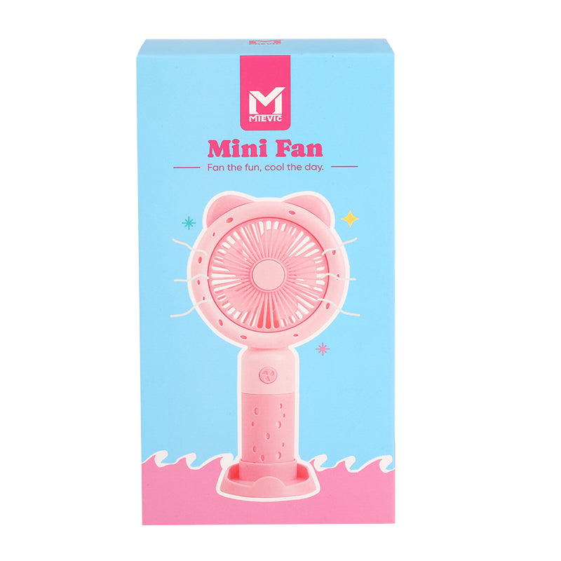 Mini Ventilateur à Main - Chaton Rose