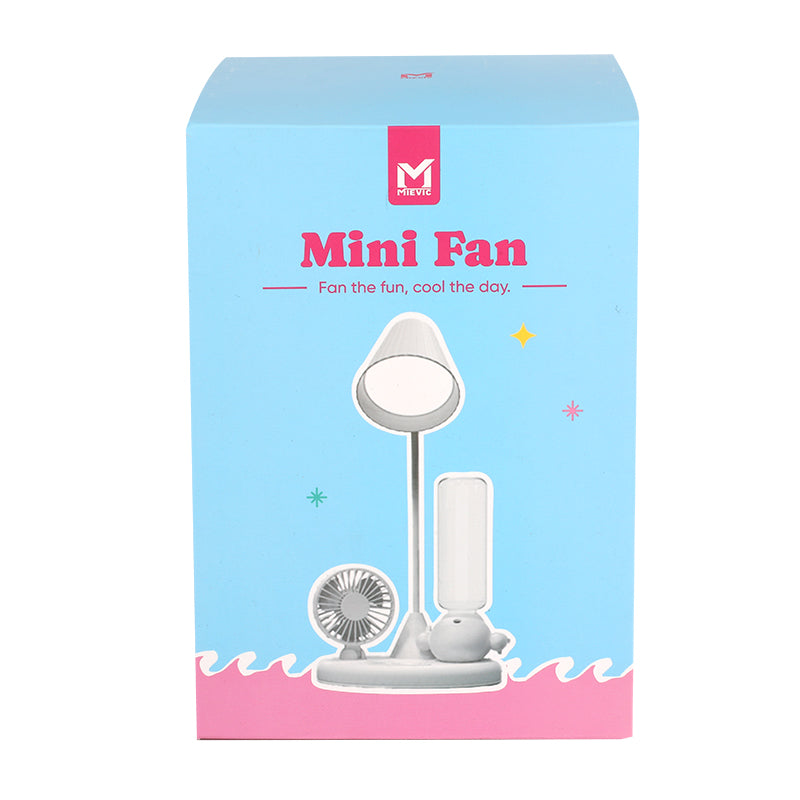 3-en-1 Lampe Mini Ventilateur Humidificateur - Blanc