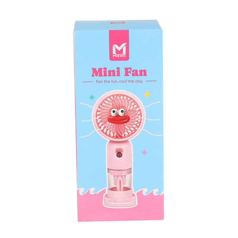 Mini Ventilateur à Main avec Humidificateur - Rose