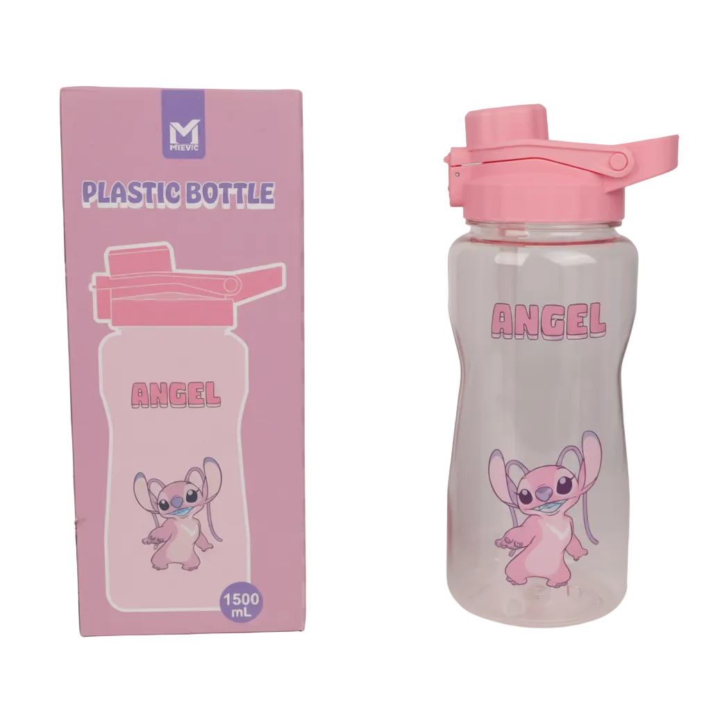 Bouteille Plastique 1500mL Stitch Angel - Rose
