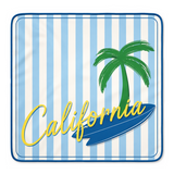 Tapis de Plage Pliable - Motif Palmier Bleu