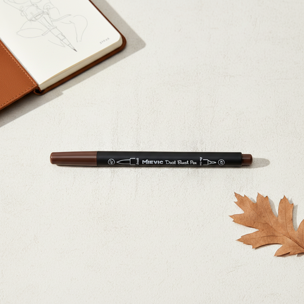 Stylo Duo Tip Marron Foncé