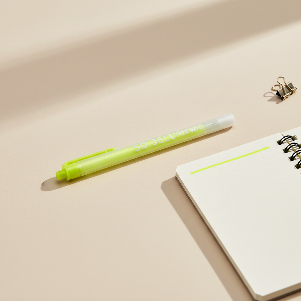 Stylo Jelly 3D Jaune Fluo