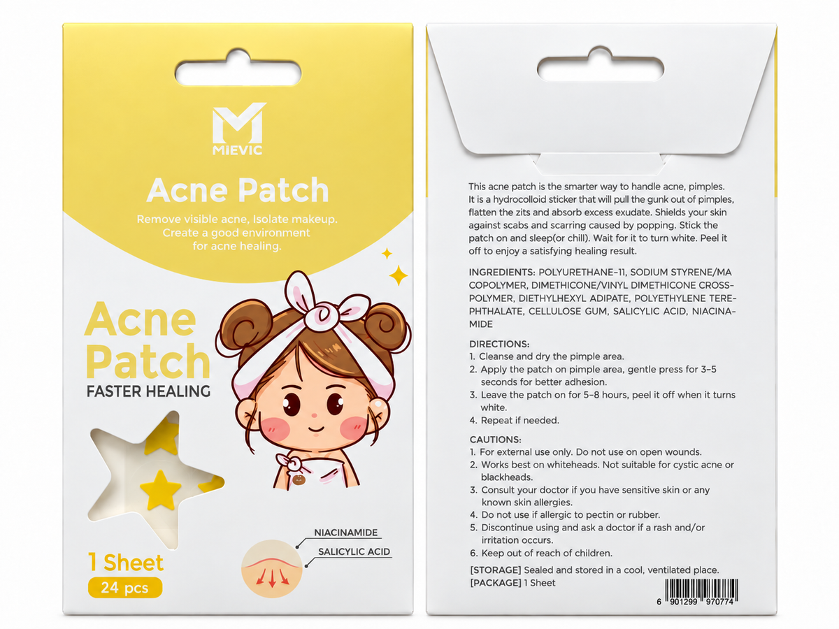 Patchs anti-imperfections jaune en forme d’étoile 24 pièces