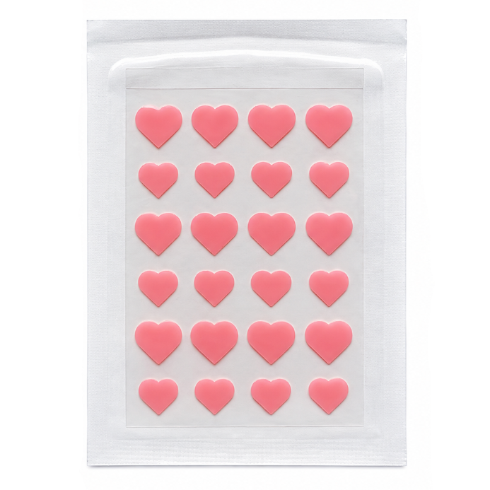 Patchs anti-imperfections rose en forme de cœur 24 pièces