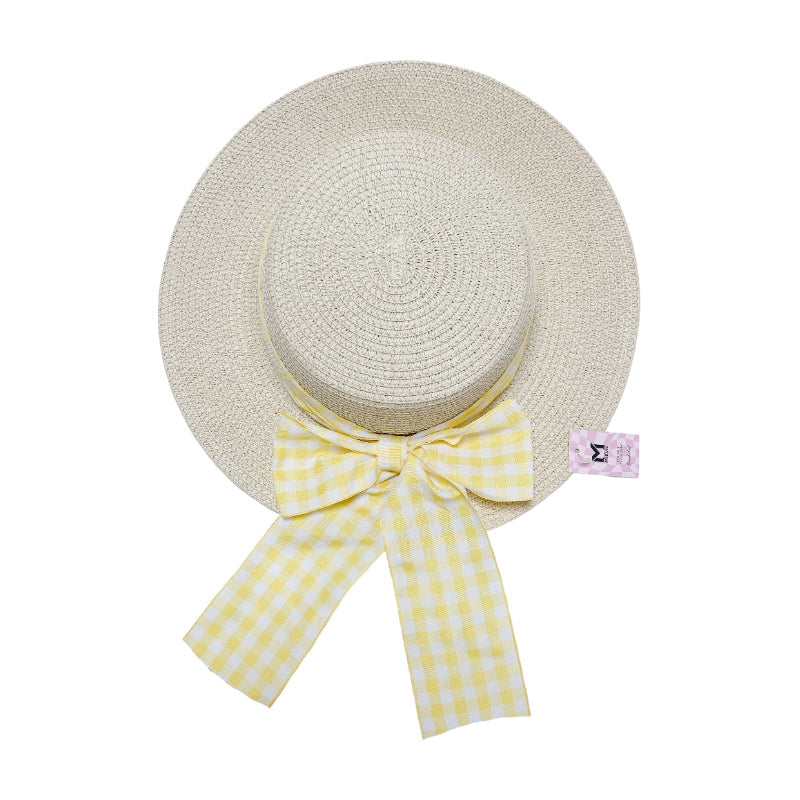 Plage en Paille Vintage Yellow ribbon hat MSHB008 SUM26